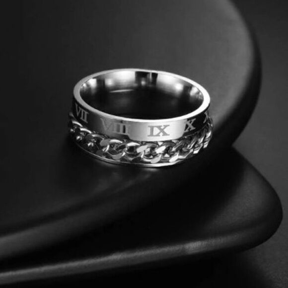Mens Silver Braided Ring Stainless Steel Celtic Wedding Band  SILVER STAINLESS STEEL BRAIDED RING